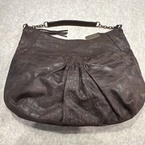 Botkier‎ Brown Shoulder Bag Ruched Chain Handle Y2K 2000s Boho Glam Designer